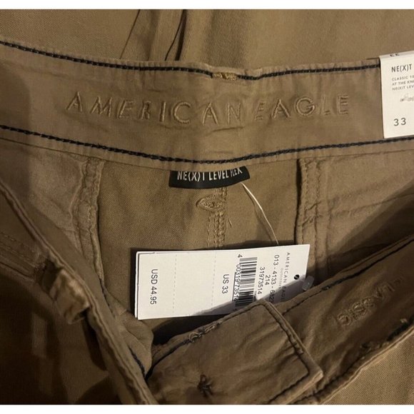 American Eagle Classic Shorts NE(X) Level Flex 33 Khaki 10” Inseam NWT - Picture 4 of 5